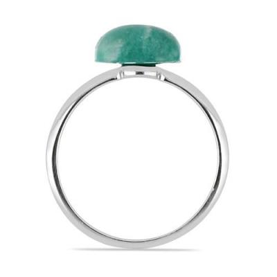 BUY REAL AMAZONITE GEMSTONE SINGLE STONE RING IN 925 STERLING SILVER